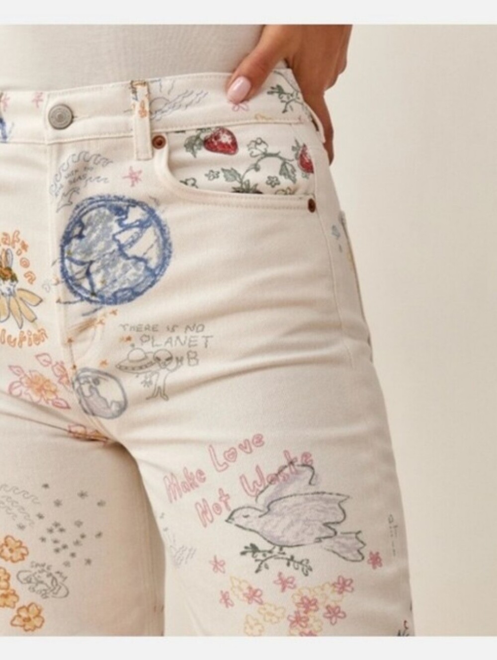 REFORMATION CYNTHIA DOODLE HIGH RISE JEANS - Picture 3 of 10